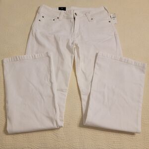NWT Gap Ladies 70s Flare Stretch Low Rise White Denim Jeans
